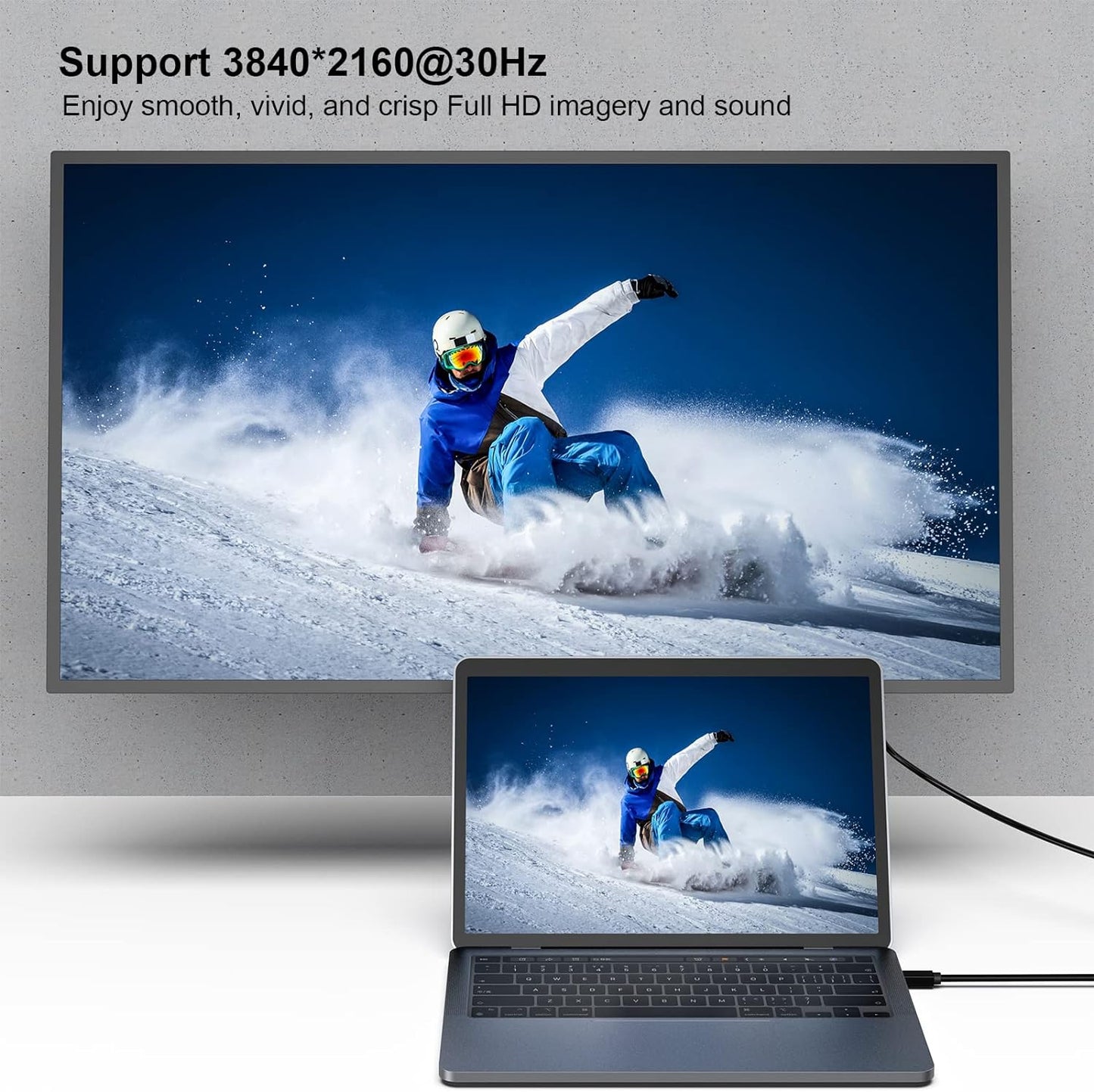 Mini Displayport to HDMI Cable, Benfei 4K Mini DP to HDMI 6 Feet Cable (Thunderbolt Compatible) with Macbook Air/Pro, Surface Pro/Dock, Monitor, Projector