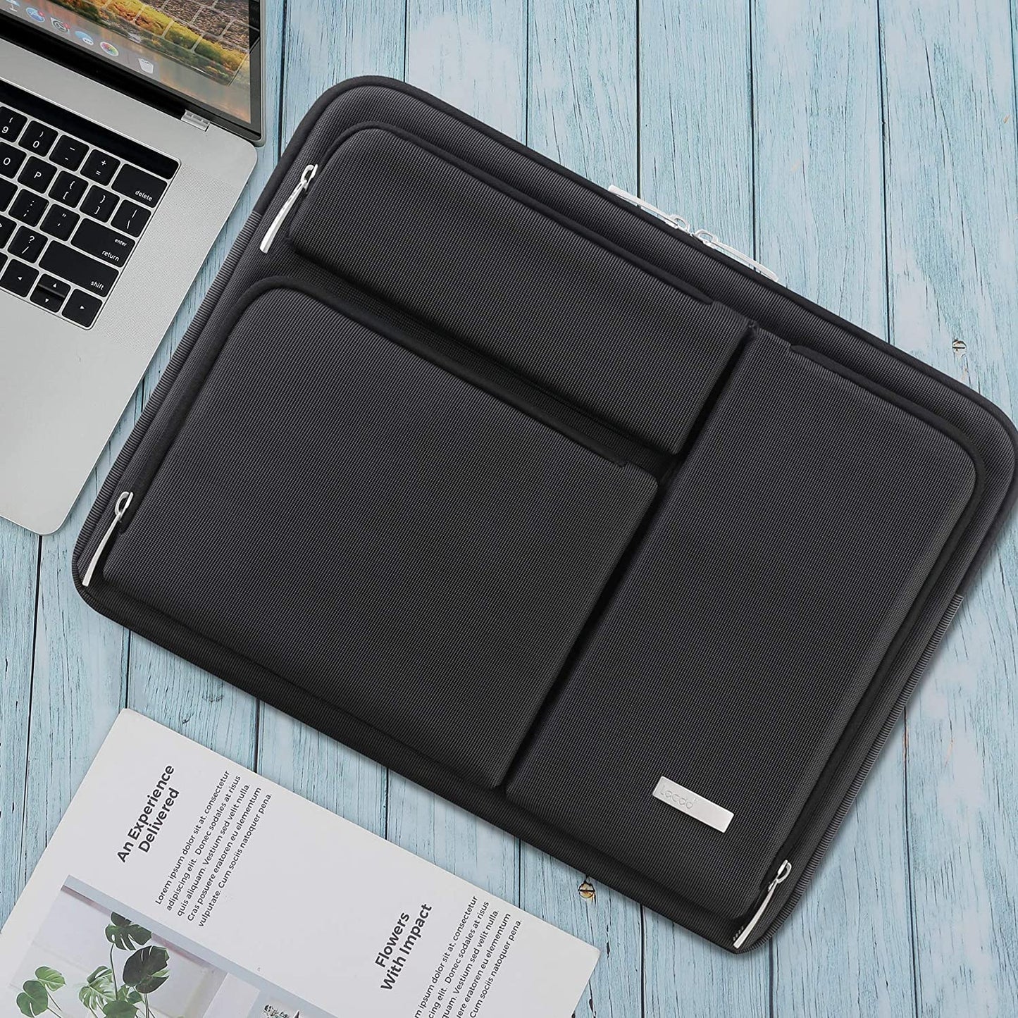 Lacdo 360° Protective Laptop Sleeve Case for 13 Inch New Macbook Air M4 A3240 2025, M3 A3113, M2 A2681, M1 A2337 | 13" Macbook Pro M2/M1 A2338 A2251 | 13" Ipad Air M3 / Ipad Pro M4 Computer Bag, Black