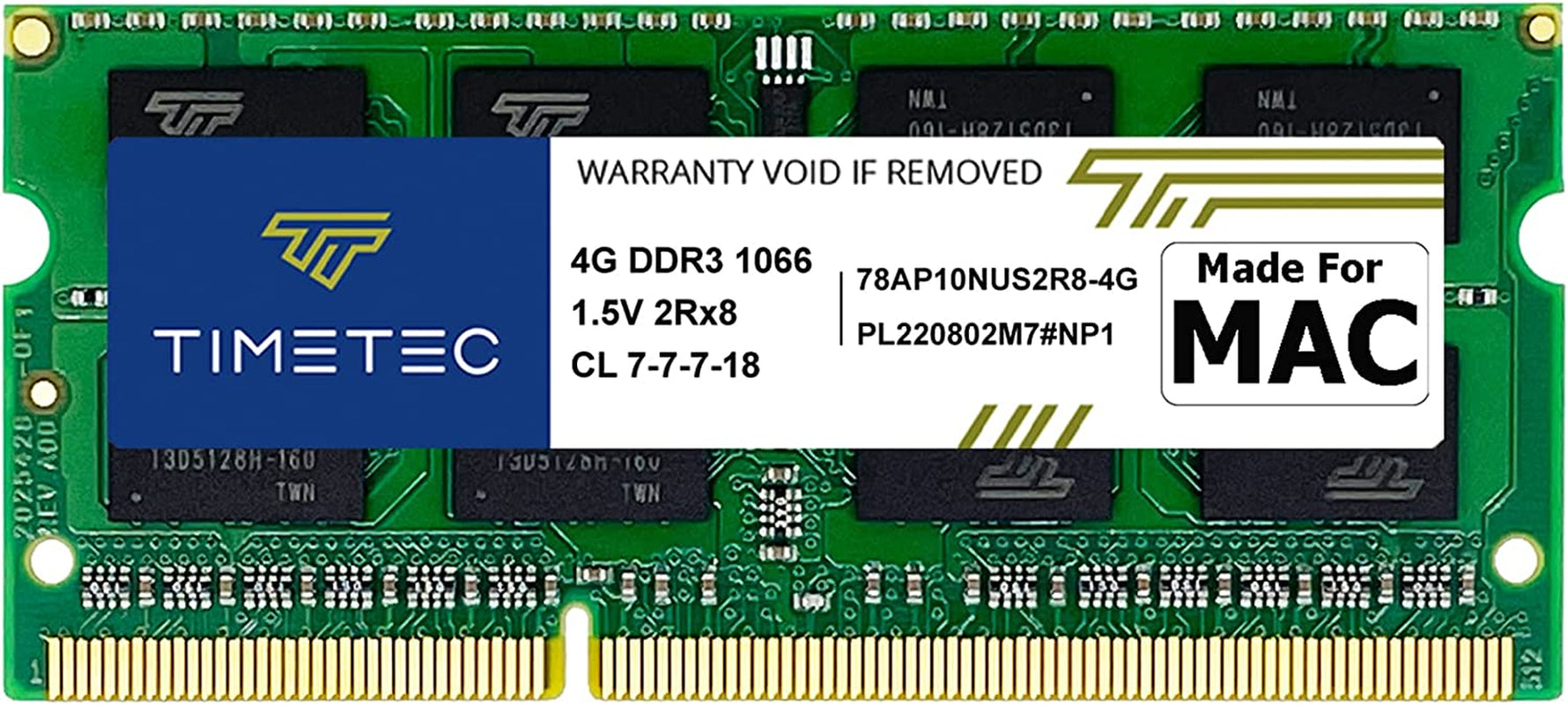 Timetec Hynix IC 4GB Compatible for Apple DDR3 1067Mhz / 1066Mhz PC3-8500 for Mac Book, Macbook Pro, Imac, Mac Mini (Late 2008, Early/Mid/Late 2009, Mid 2010) MAC SODIMM Memory RAM Upgrade