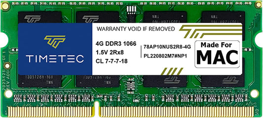 Timetec Hynix IC 4GB Compatible for Apple DDR3 1067Mhz / 1066Mhz PC3-8500 for Mac Book, Macbook Pro, Imac, Mac Mini (Late 2008, Early/Mid/Late 2009, Mid 2010) MAC SODIMM Memory RAM Upgrade