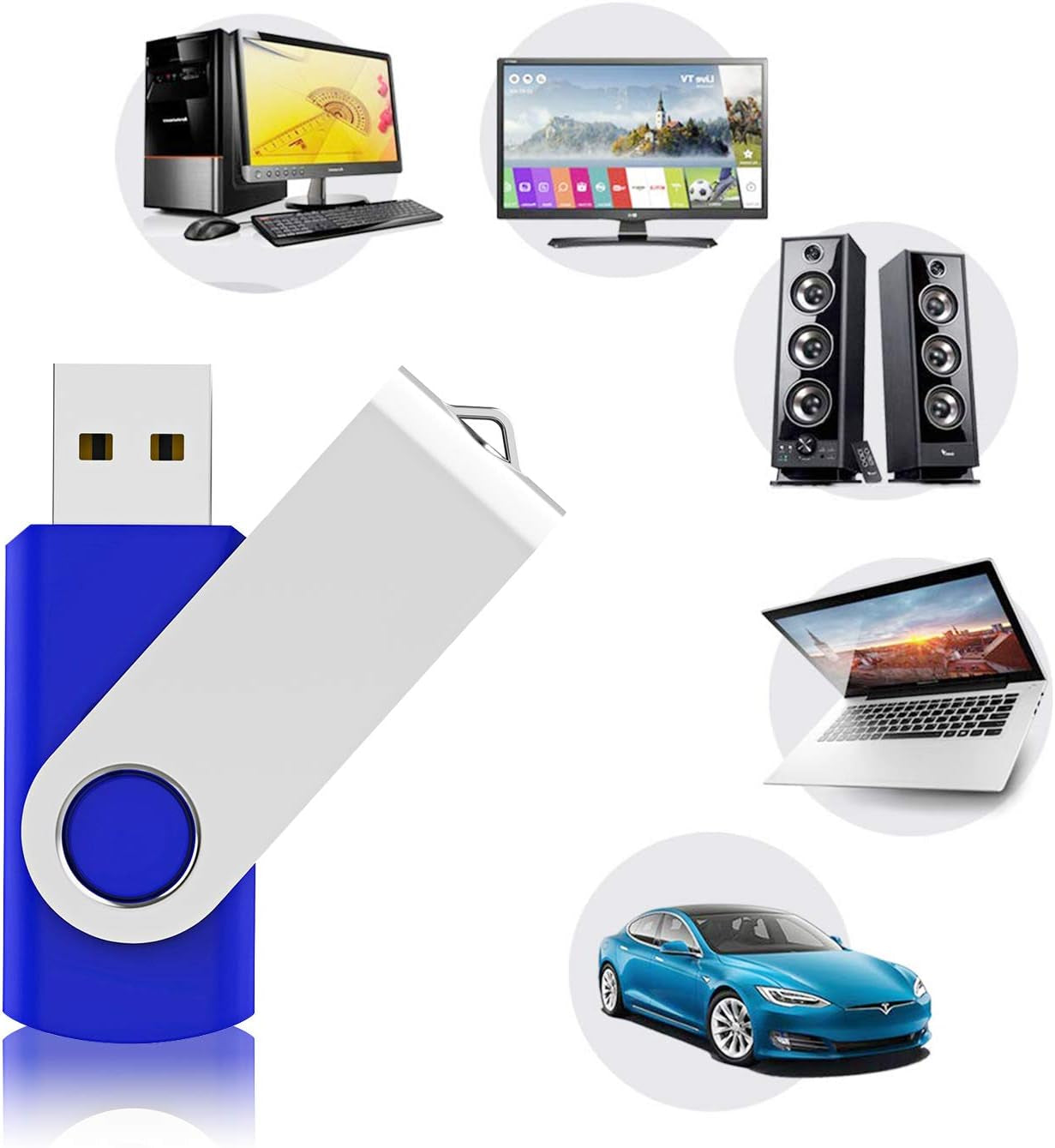 KEXIN USB Flash Drive 32Gb Thumb Drive 10 Pack 32 GB Flash Drives Bulk, Blue