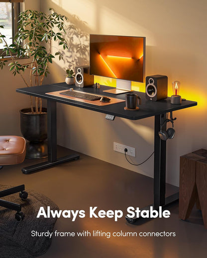 FEZIBO Electric Standing Desk, Height Adjustable Stand up Desk, 40 X 24 Inches Sit Stand Home Office Desk, Computer Desk, Black