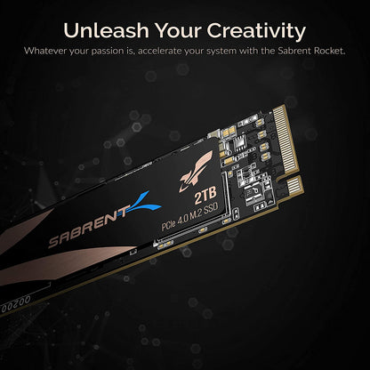 SABRENT 2TB Rocket Nvme Pcie 4.0 M.2 2280 Internal SSD Maximum Performance Solid State Drive with Heatsink (Latest Version) (Sb-Rocket-Nvme4-Htsk-2Tb)