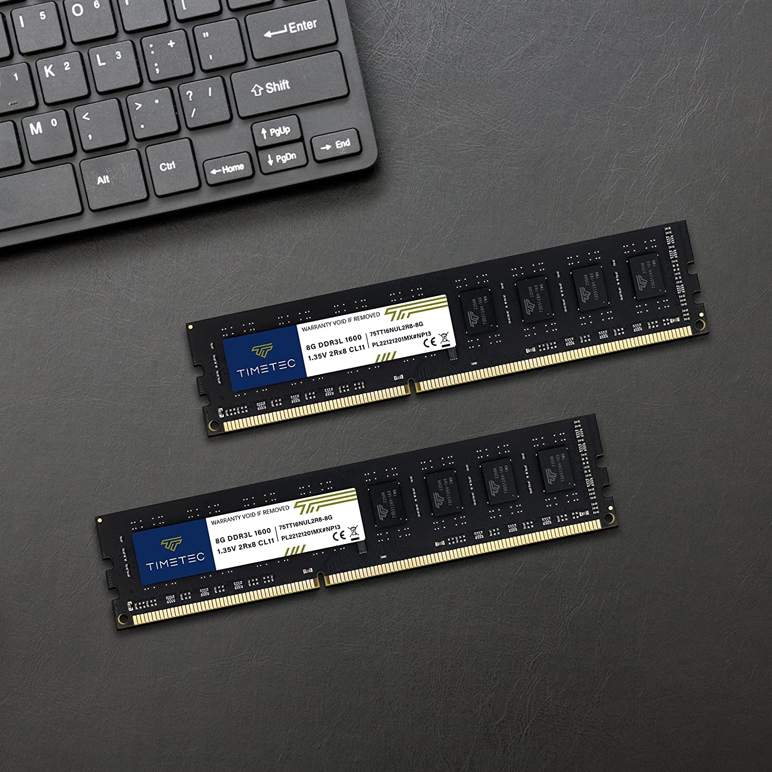 Timetec 80GB Kit(10X8Gb) DDR3L / DDR3 1600Mhz (DDR3L-1600) PC3L-12800 / PC3-12800 Non-Ecc Unbuffered 1.35V/1.5V CL11 2Rx8 Dual Rank 240 Pin UDIMM Desktop PC Computer Memory RAM(SDRAM) Module Upgrade
