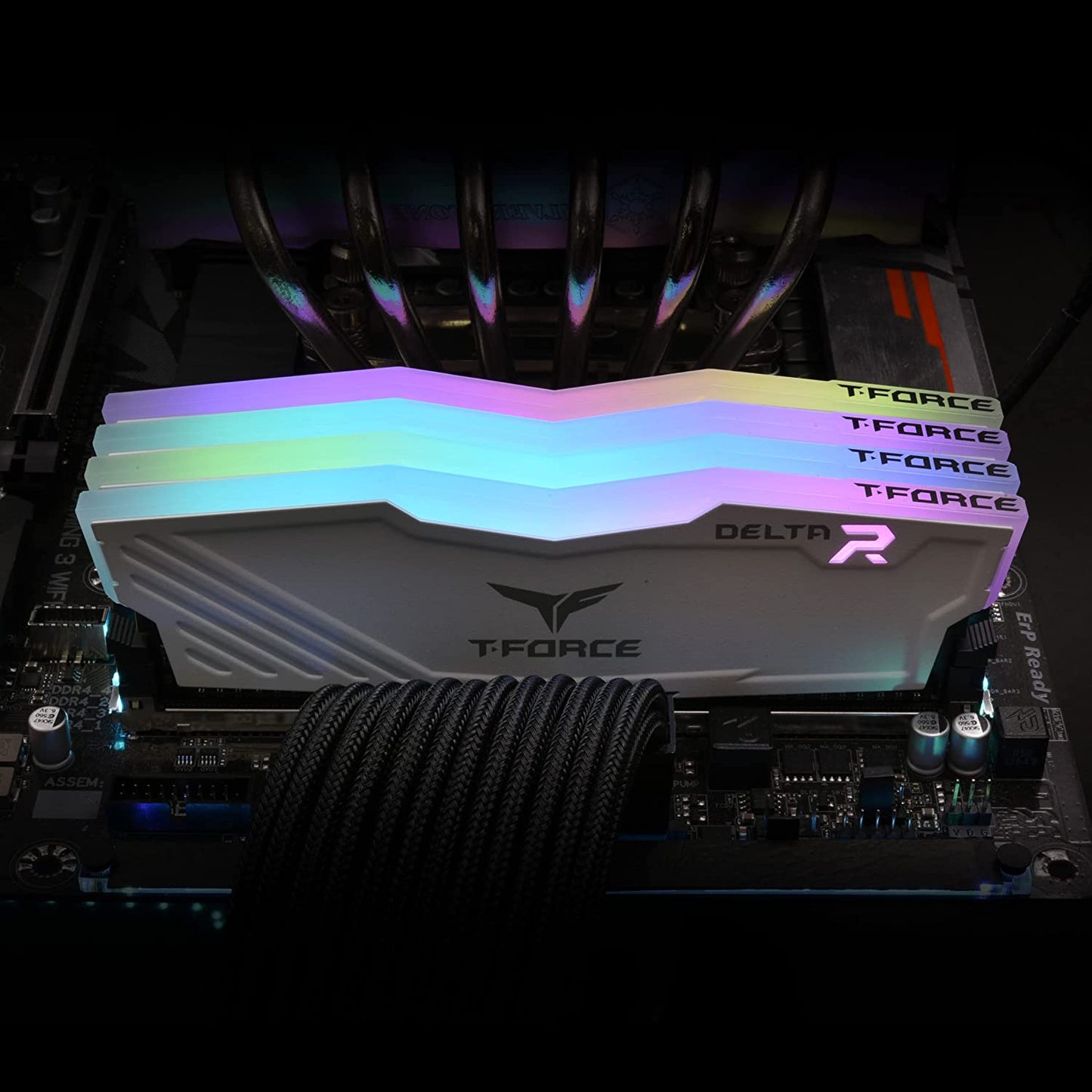 TEAMGROUP T-Force Delta RGB DDR4 32GB (2X16Gb) 3200Mhz (PC4-25600) CL16 Desktop Memory Module Ram TF4D432G3200HC16FDC01 - White
