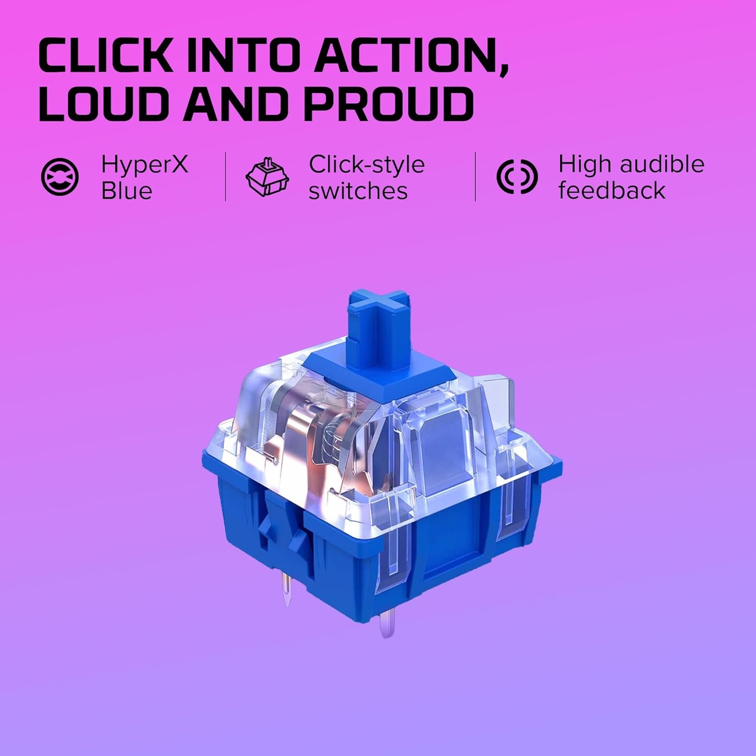 Hyperx Alloy Origins - Mechanical Gaming Keyboard, Software-Controlled Light & Macro Customization, Compact Form Factor, RGB LED Backlit - Clicky Hyperx Blue Switch,