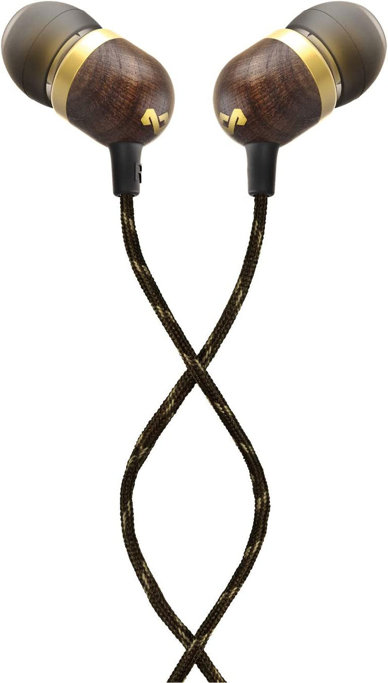 House of Marley Smile Jamaica: Wired Earphones with Microphone, Noise Isolating Design, and Sustainable Materials, Brass