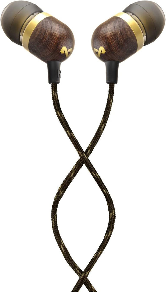 House of Marley Smile Jamaica: Wired Earphones with Microphone, Noise Isolating Design, and Sustainable Materials, Brass