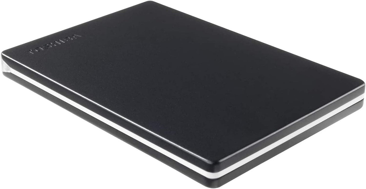 Toshiba Canvio Slim 2TB Portable External Hard Drive USB 3.0, Black - HDTD320XK3EA