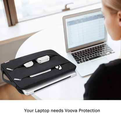 Voova 13 13.6 Inch Laptop Sleeve Case Compatible with Macbook Air/Macbook Pro 13 M2/M1,13.5 Surface Laptop 5/4, Surface Pro X / 9/8, Ipad Pro 12.9, Waterproof Computer Bag Cover with Handle, Black