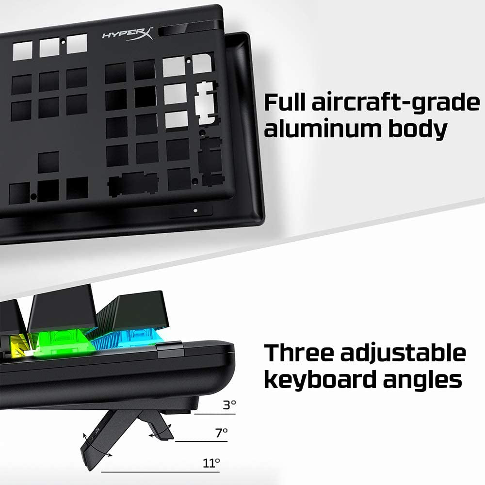 Hyperx Alloy Origins - Mechanical Gaming Keyboard, Software-Controlled Light & Macro Customization, Compact Form Factor, RGB LED Backlit - Linear Hyperx Red Switch (Black)