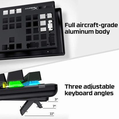 Hyperx Alloy Origins - Mechanical Gaming Keyboard, Software-Controlled Light & Macro Customization, Compact Form Factor, RGB LED Backlit - Linear Hyperx Red Switch (Black)