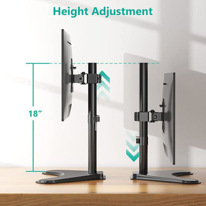 WALI Single Monitor Stand for 13-32 Inch Computer Screens, Freestanding Single Monitor Arm Desk Mount, Universal VESA Monitor Mount 75X75/100X100Mm, Adjustable Height and Angle, (MF001), Black