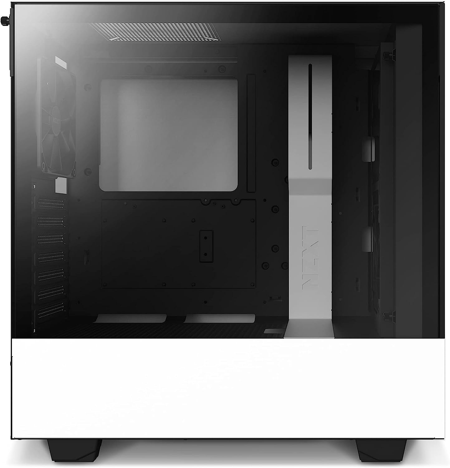 NZXT H510 Flow - CA-H52FW-01 - Compact ATX Mid-Tower PC Gaming Case - Perforated Front Panel - Tempered Glass Side Panel - Cable Management System - Water-Cooling Ready - White/Black