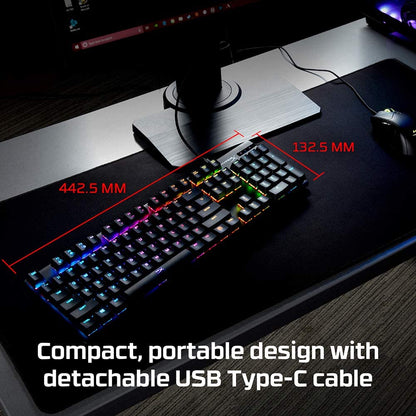 Hyperx Alloy Origins - Mechanical Gaming Keyboard, Software-Controlled Light & Macro Customization, Compact Form Factor, RGB LED Backlit - Linear Hyperx Red Switch (Black)