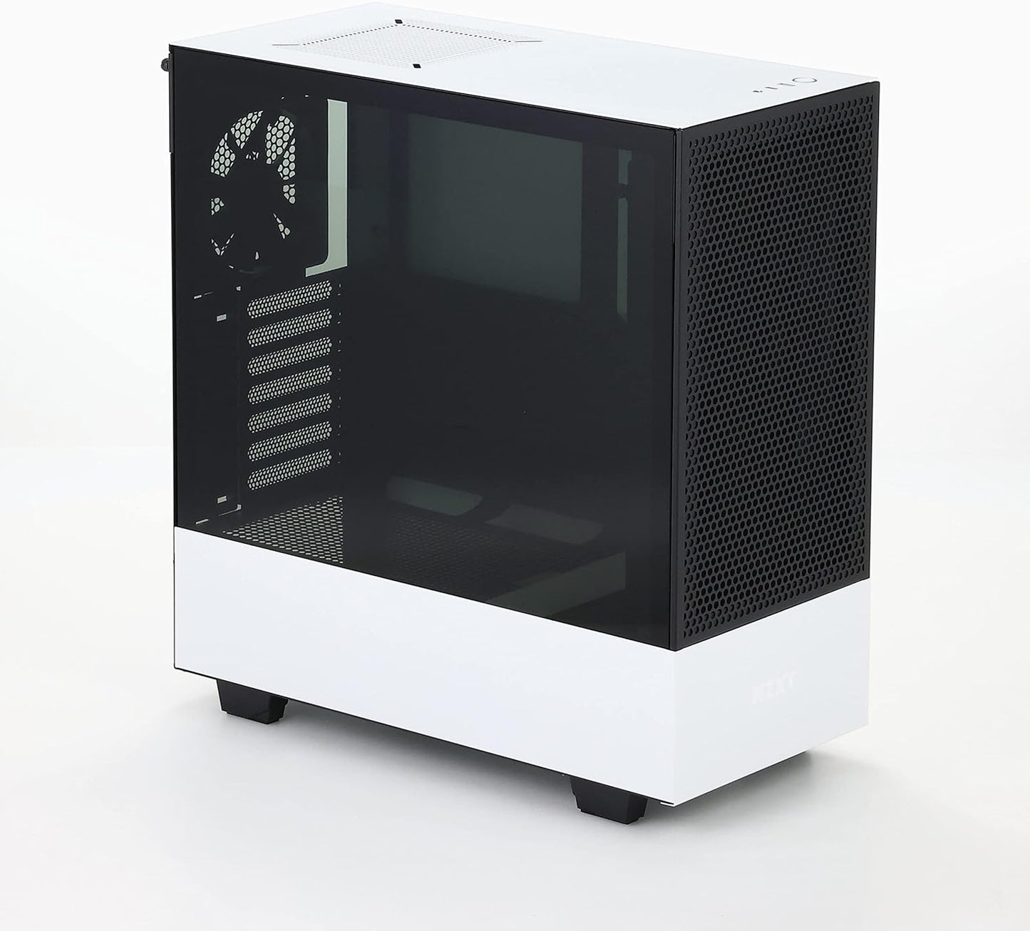 NZXT H510 Flow - CA-H52FW-01 - Compact ATX Mid-Tower PC Gaming Case - Perforated Front Panel - Tempered Glass Side Panel - Cable Management System - Water-Cooling Ready - White/Black
