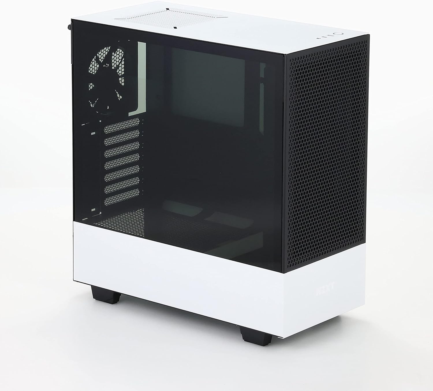 NZXT H510 Flow - CA-H52FW-01 - Compact ATX Mid-Tower PC Gaming Case - Perforated Front Panel - Tempered Glass Side Panel - Cable Management System - Water-Cooling Ready - White/Black