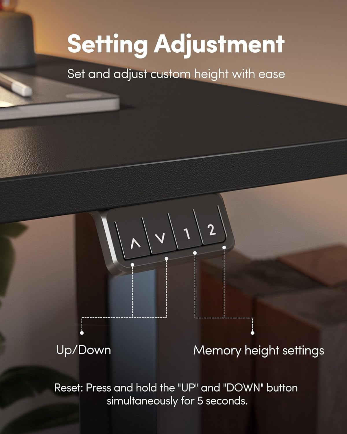 FEZIBO Electric Standing Desk, Height Adjustable Stand up Desk, 40 X 24 Inches Sit Stand Home Office Desk, Computer Desk, Black