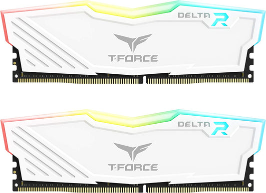 TEAMGROUP T-Force Delta RGB DDR4 32GB (2X16Gb) 3200Mhz (PC4-25600) CL16 Desktop Memory Module Ram TF4D432G3200HC16FDC01 - White