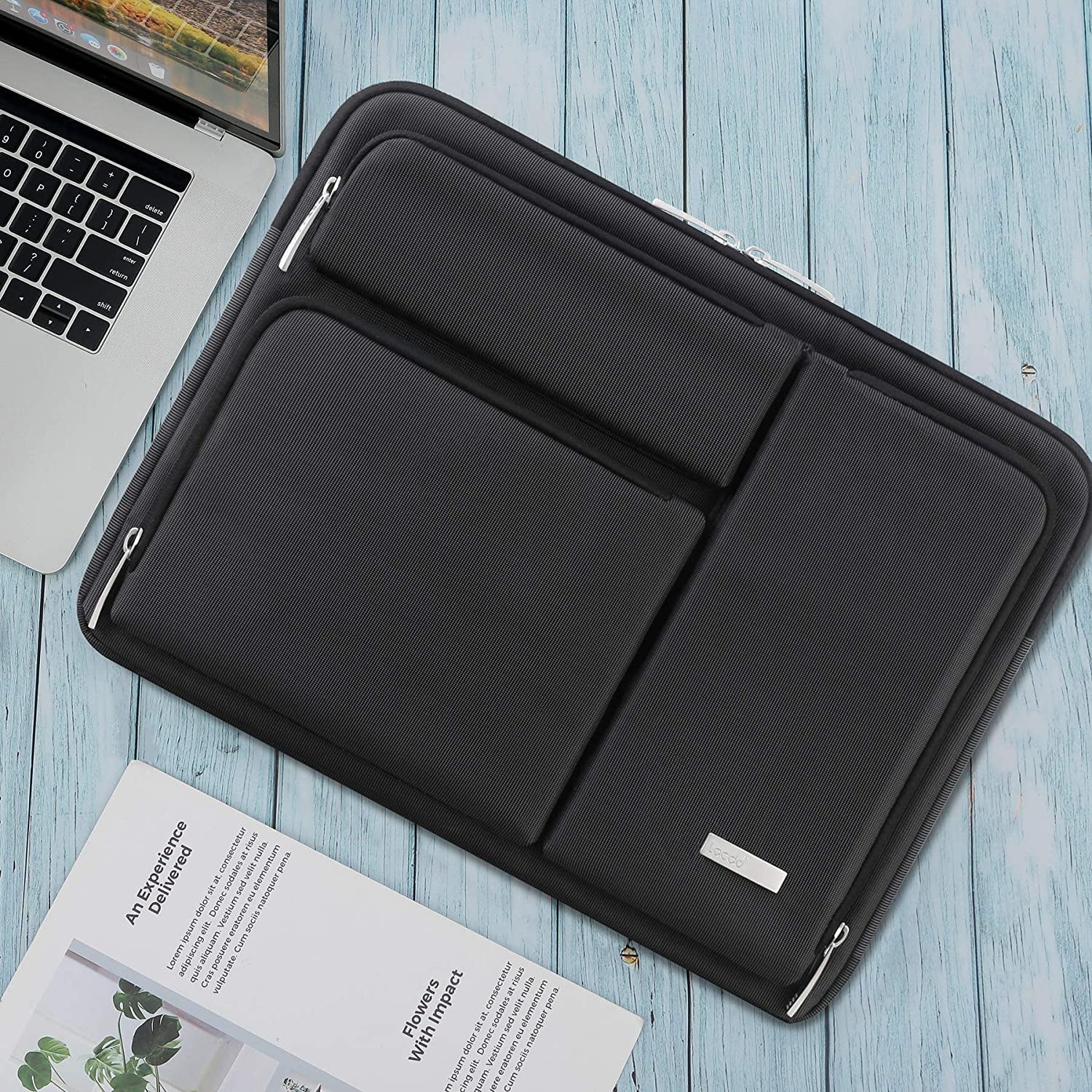 Lacdo 360° Protective Laptop Sleeve Case for 13 Inch New Macbook Air M4 A3240 2025, M3 A3113, M2 A2681, M1 A2337 | 13" Macbook Pro M2/M1 A2338 A2251 | 13" Ipad Air M3 / Ipad Pro M4 Computer Bag, Black