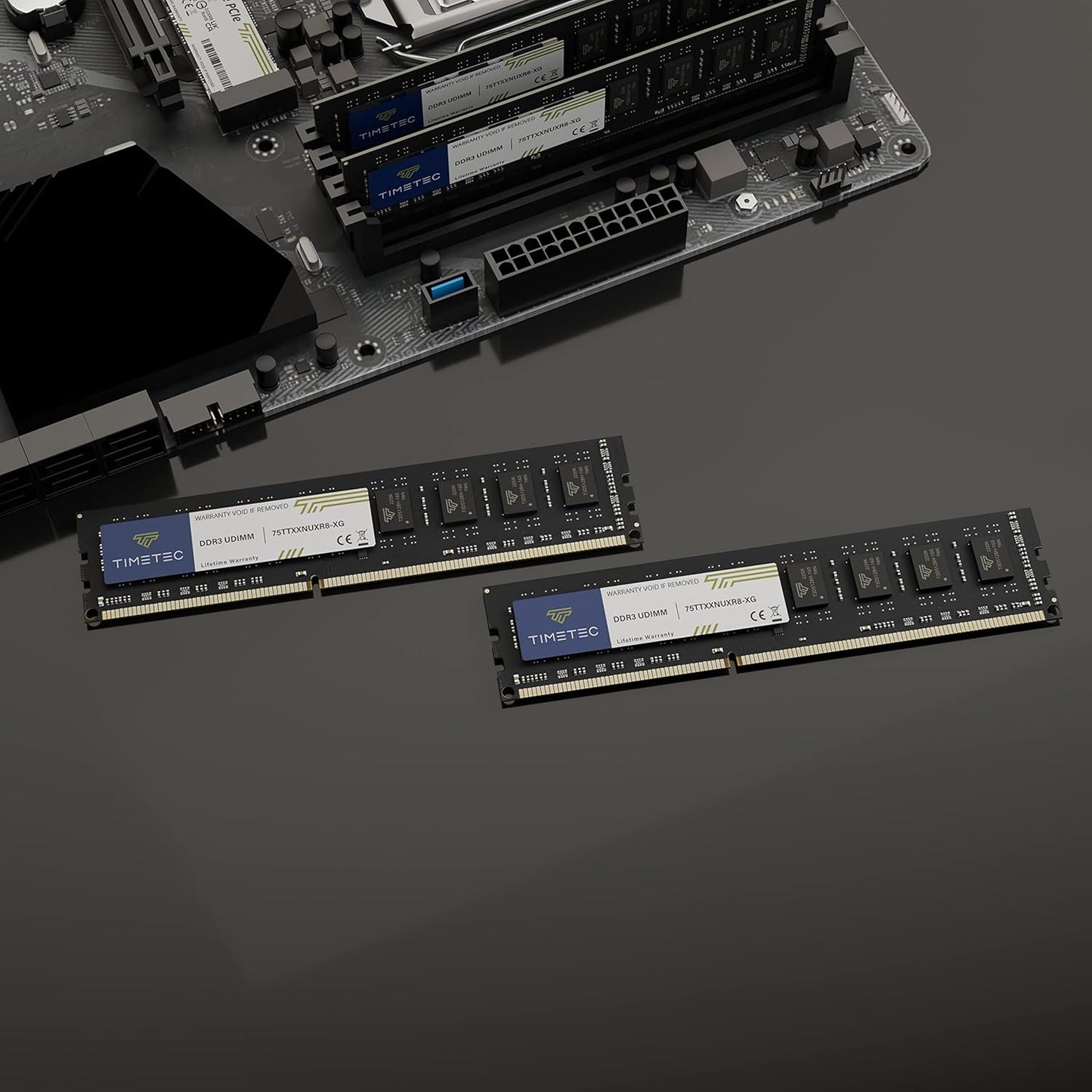 Timetec 8GB Kit(2X4Gb) DDR3 / DDR3L 1333Mhz PC3-10600 Non-Ecc Unbuffered 1.5V / 1.35V CL9 2Rx8 Low Density Dual Rank 240 Pin UDIMM Desktop PC Computer Memory RAM Module Upgrade (8GB Kit(2X4Gb))