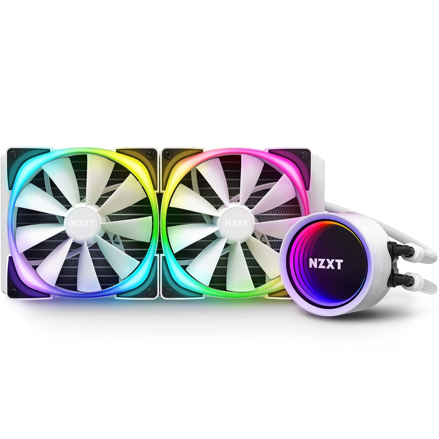 NZXT Kraken X63 RGB 280Mm - RL-KRX63-R1 - AIO RGB CPU Liquid Cooler - Rotating Infinity Mirror Design - Improved Pump - Powered by CAM V4 - RGB Connector - Aer RGB V2 140Mm Radiator Fans (2 Included)