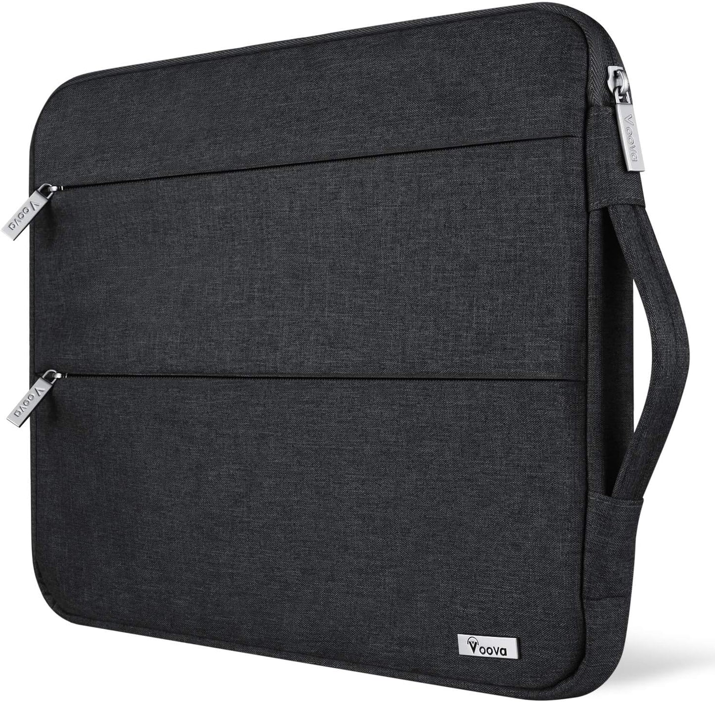 Voova 13 13.6 Inch Laptop Sleeve Case Compatible with Macbook Air/Macbook Pro 13 M2/M1,13.5 Surface Laptop 5/4, Surface Pro X / 9/8, Ipad Pro 12.9, Waterproof Computer Bag Cover with Handle, Black