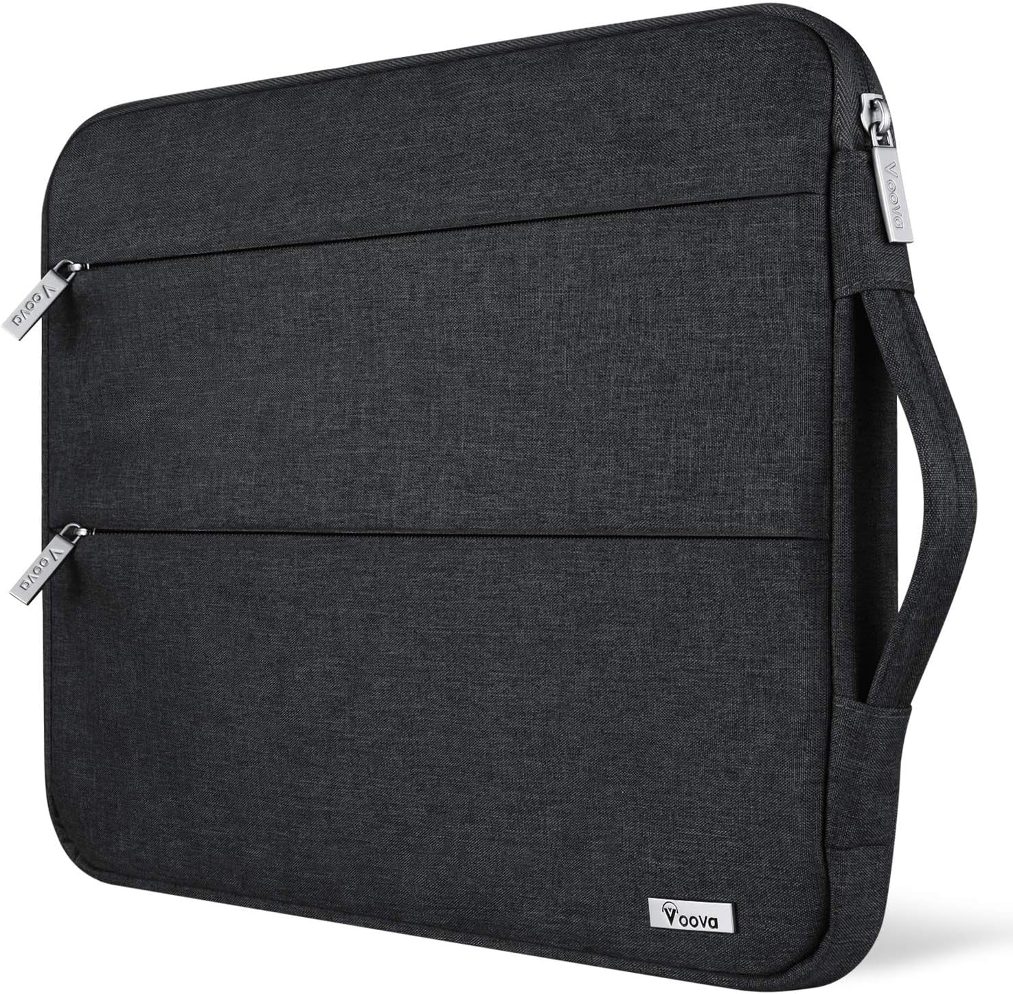 Voova 13 13.6 Inch Laptop Sleeve Case Compatible with Macbook Air/Macbook Pro 13 M2/M1,13.5 Surface Laptop 5/4, Surface Pro X / 9/8, Ipad Pro 12.9, Waterproof Computer Bag Cover with Handle, Black
