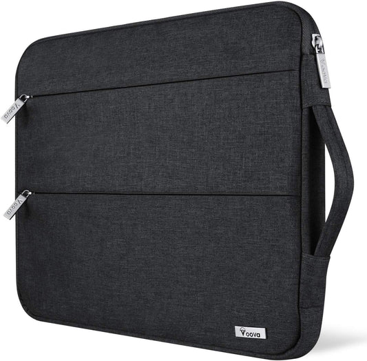 Voova 13 13.6 Inch Laptop Sleeve Case Compatible with Macbook Air/Macbook Pro 13 M2/M1,13.5 Surface Laptop 5/4, Surface Pro X / 9/8, Ipad Pro 12.9, Waterproof Computer Bag Cover with Handle, Black