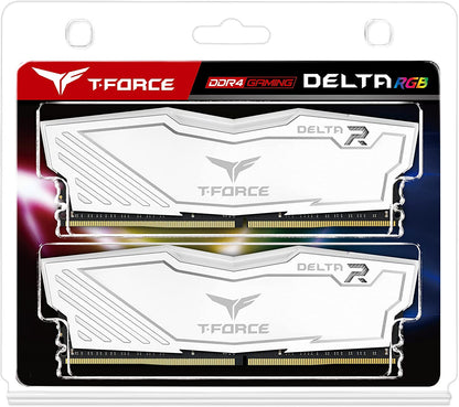 TEAMGROUP T-Force Delta RGB DDR4 32GB (2X16Gb) 3200Mhz (PC4-25600) CL16 Desktop Memory Module Ram TF4D432G3200HC16FDC01 - White