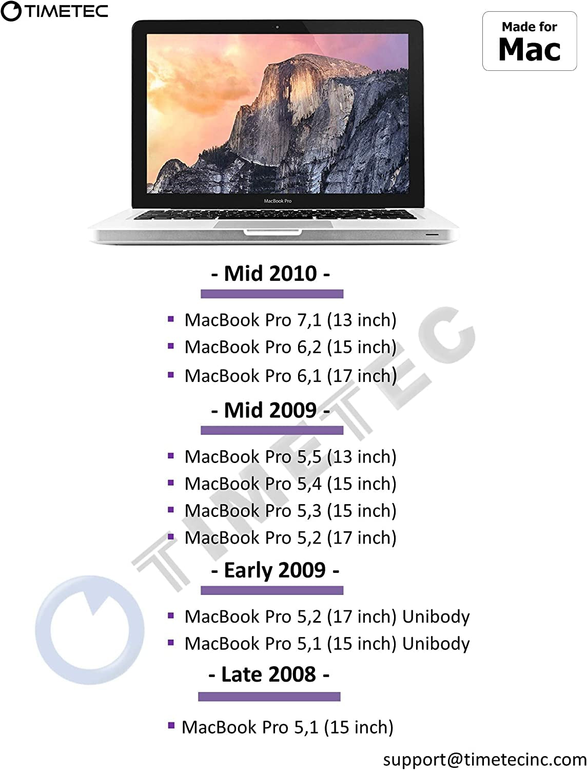 Timetec Hynix IC 4GB Compatible for Apple DDR3 1067Mhz / 1066Mhz PC3-8500 for Mac Book, Macbook Pro, Imac, Mac Mini (Late 2008, Early/Mid/Late 2009, Mid 2010) MAC SODIMM Memory RAM Upgrade