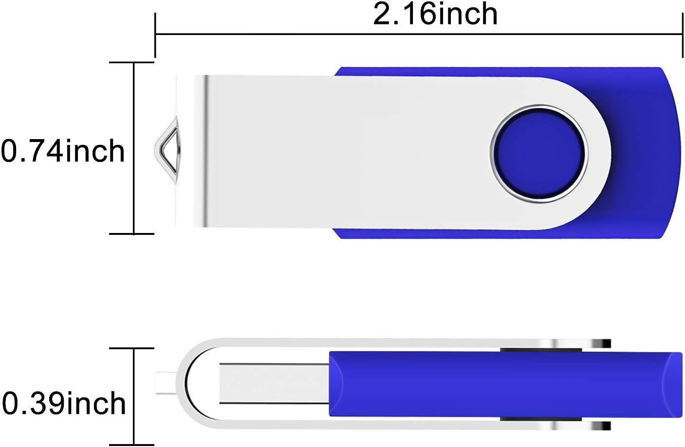 KEXIN USB Flash Drive 32Gb Thumb Drive 10 Pack 32 GB Flash Drives Bulk, Blue