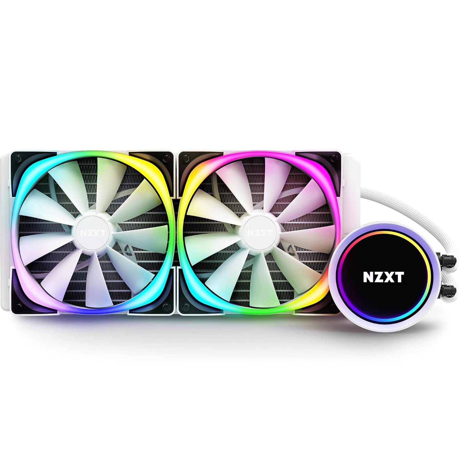 NZXT Kraken X63 RGB 280Mm - RL-KRX63-R1 - AIO RGB CPU Liquid Cooler - Rotating Infinity Mirror Design - Improved Pump - Powered by CAM V4 - RGB Connector - Aer RGB V2 140Mm Radiator Fans (2 Included)