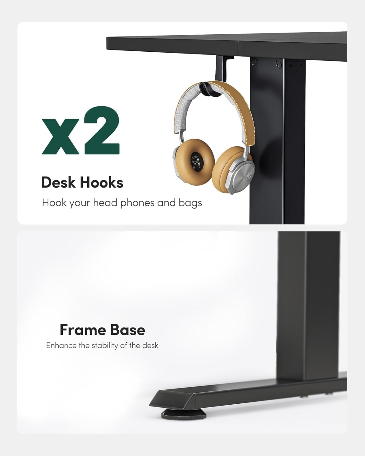 FEZIBO Electric Standing Desk, Height Adjustable Stand up Desk, 40 X 24 Inches Sit Stand Home Office Desk, Computer Desk, Black