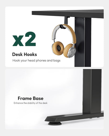 FEZIBO Electric Standing Desk, Height Adjustable Stand up Desk, 40 X 24 Inches Sit Stand Home Office Desk, Computer Desk, Black