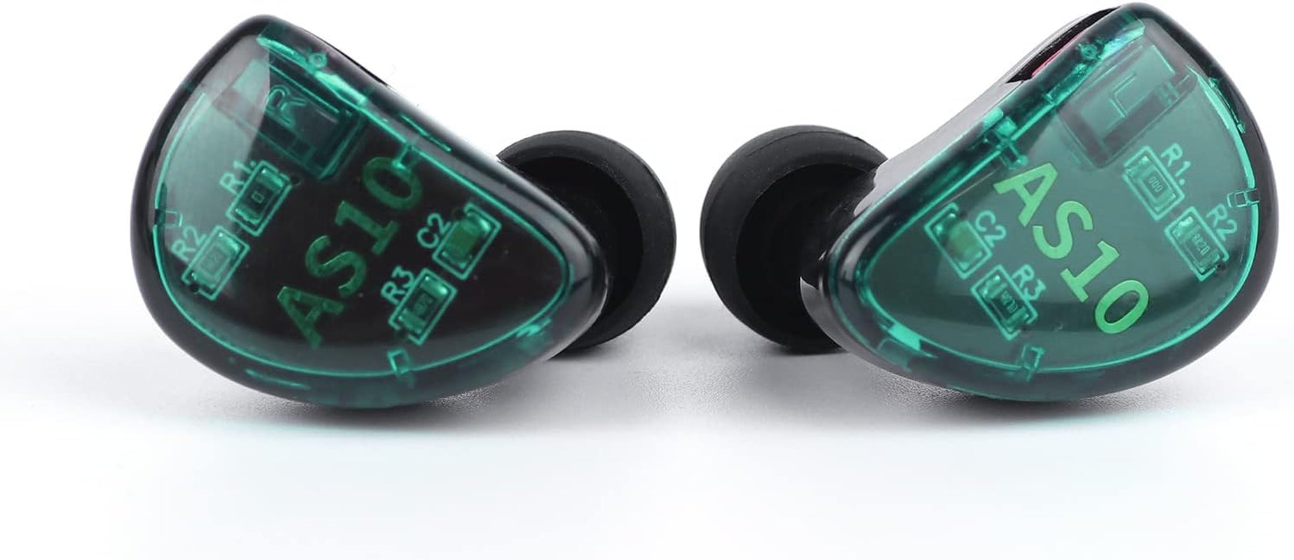 Linsoul KZ AS10 5BA Hifi Stereo In-Ear Earphone High Resolution Earbud Headphone with 0.75Mm 2 Pin Cable, Five Balanced Armature Drivers, Noise Cancelling(Without Mic, Cyan)