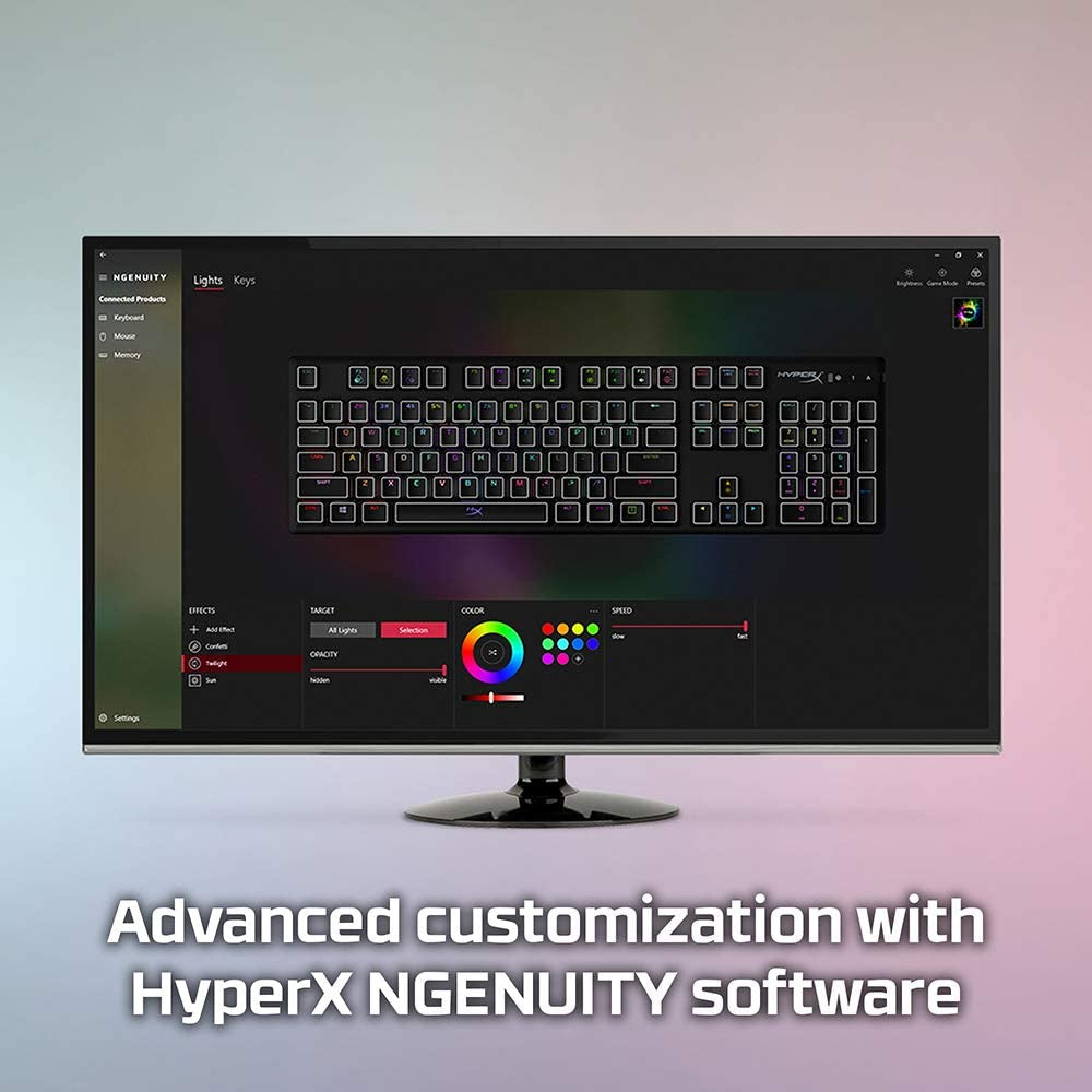 Hyperx Alloy Origins - Mechanical Gaming Keyboard, Software-Controlled Light & Macro Customization, Compact Form Factor, RGB LED Backlit - Linear Hyperx Red Switch (Black)
