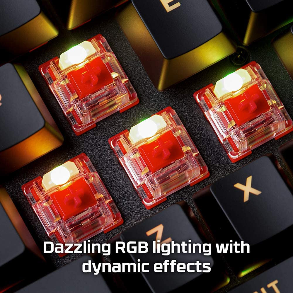 Hyperx Alloy Origins - Mechanical Gaming Keyboard, Software-Controlled Light & Macro Customization, Compact Form Factor, RGB LED Backlit - Linear Hyperx Red Switch (Black)