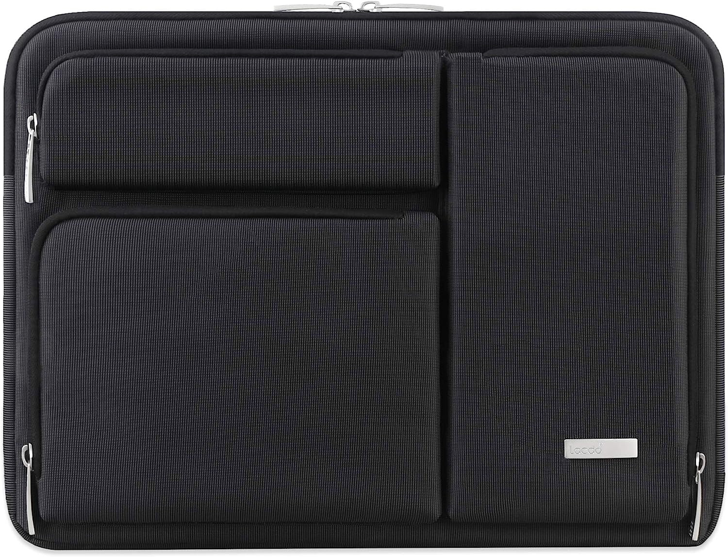 Lacdo 360° Protective Laptop Sleeve Case for 13 Inch New Macbook Air M4 A3240 2025, M3 A3113, M2 A2681, M1 A2337 | 13" Macbook Pro M2/M1 A2338 A2251 | 13" Ipad Air M3 / Ipad Pro M4 Computer Bag, Black