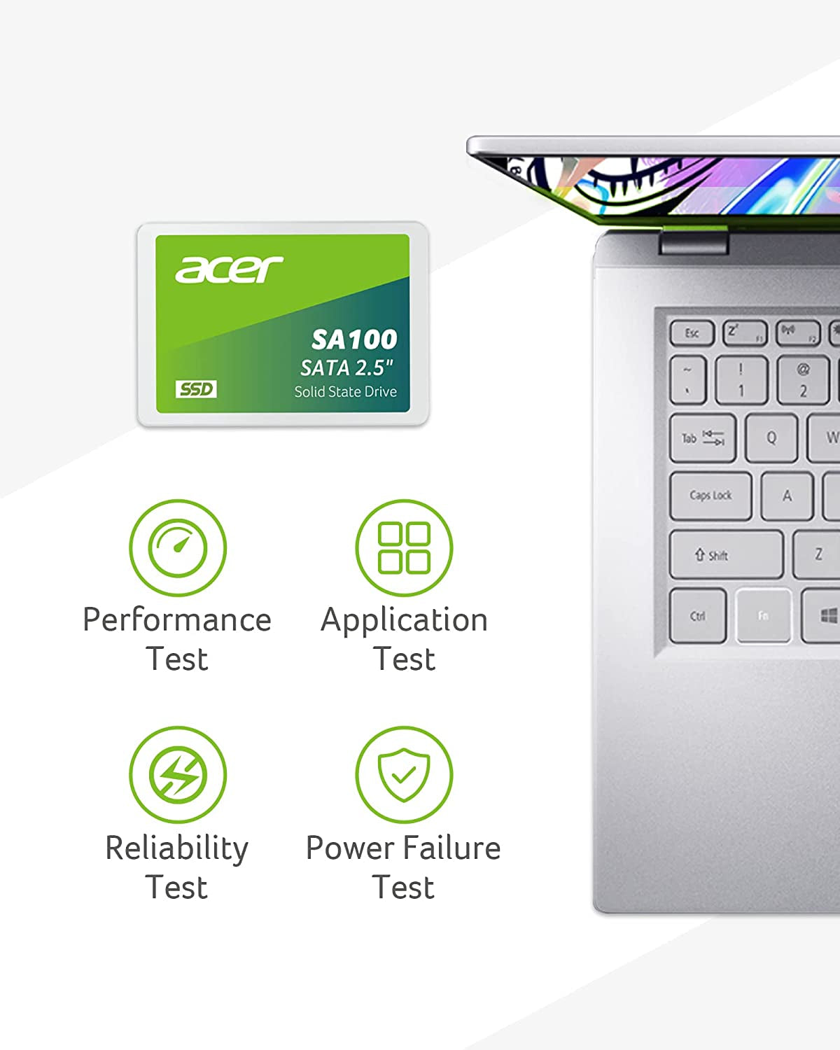 Acer SA100 960GB 2.5 Inch SSD SATA III Internal SSD Solid State Drive, 560Mb/S Read, 3D NAND Flash Memory, SATA III 6 Gb/S Interface