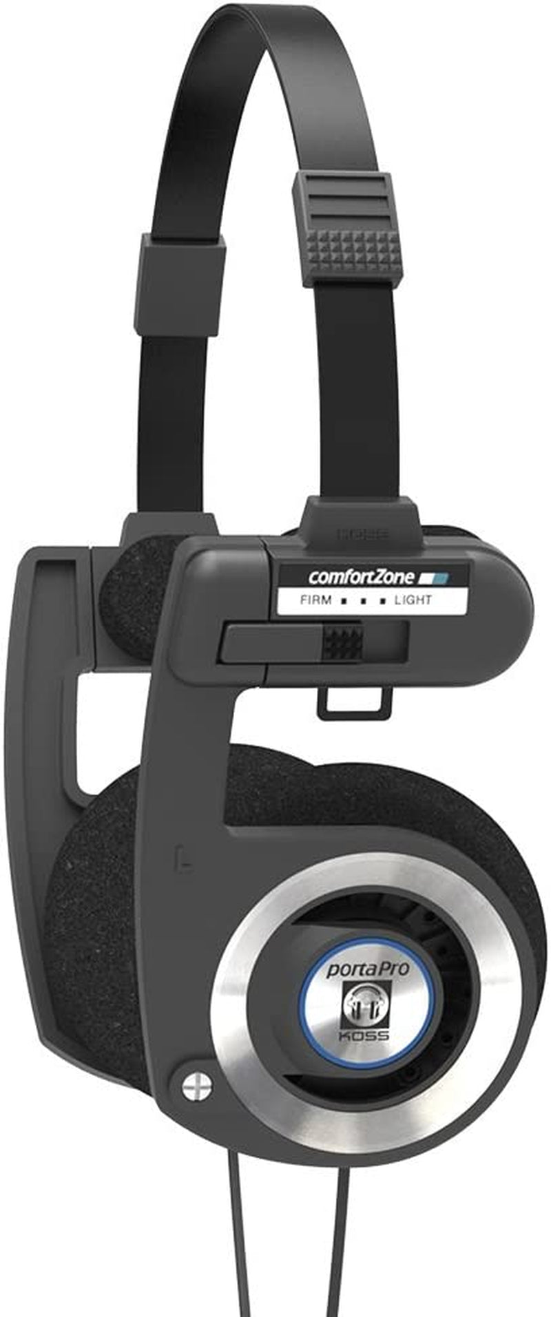 Koss Porta Pro Black On-Ear Headphones, Retro Style, Collapsible Design, Case Included, Black