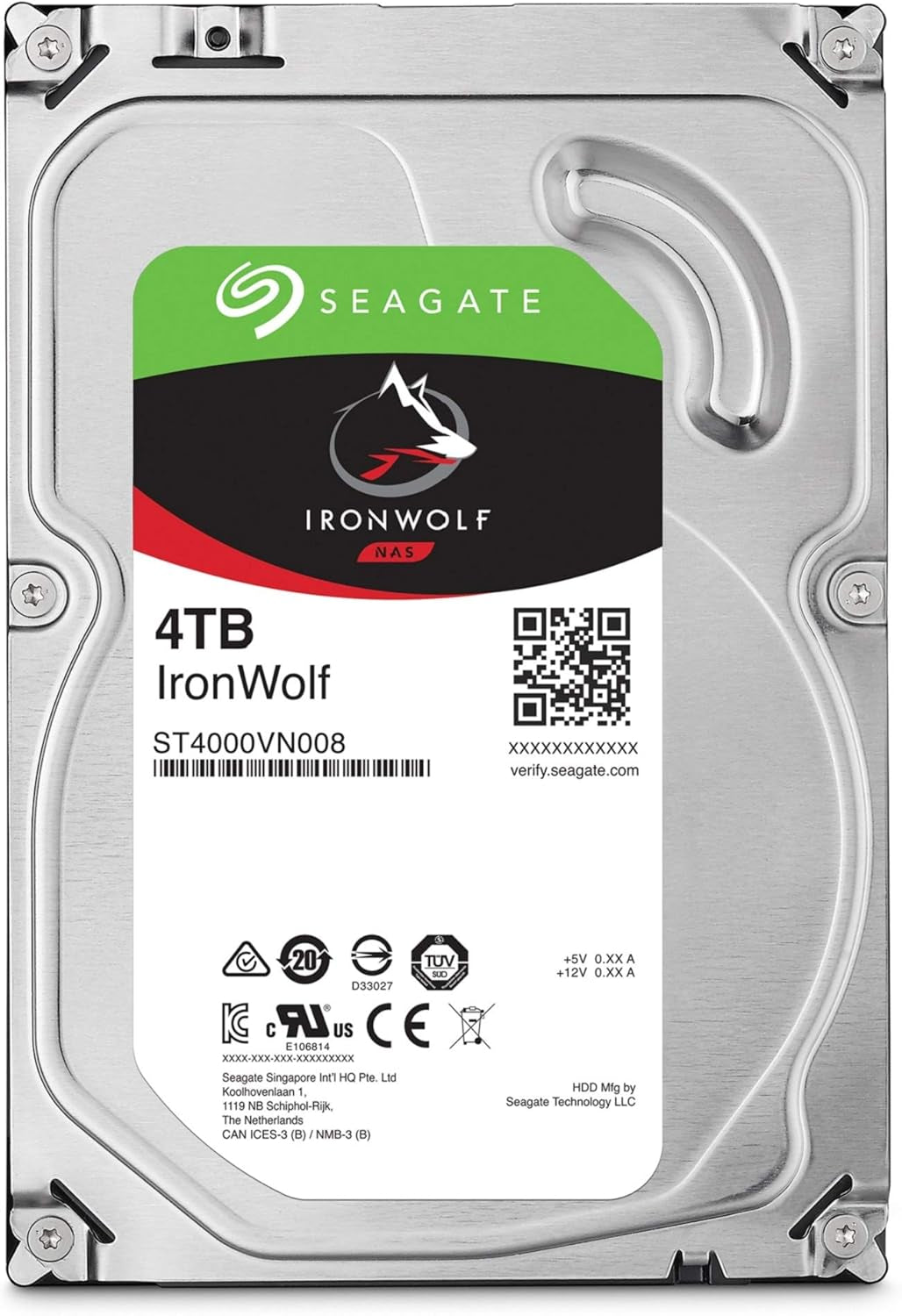Seagate Ironwolf 4TB NAS Internal Hard Drive HDD – CMR 3.5 Inch SATA 6Gb/S 5900 RPM 64MB Cache for RAID Network Attached Storage – Frustration Free Packaging (ST4000VNZ08)