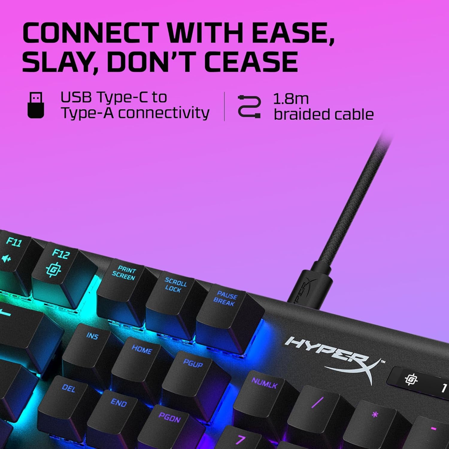 Hyperx Alloy Origins - Mechanical Gaming Keyboard, Software-Controlled Light & Macro Customization, Compact Form Factor, RGB LED Backlit - Clicky Hyperx Blue Switch,