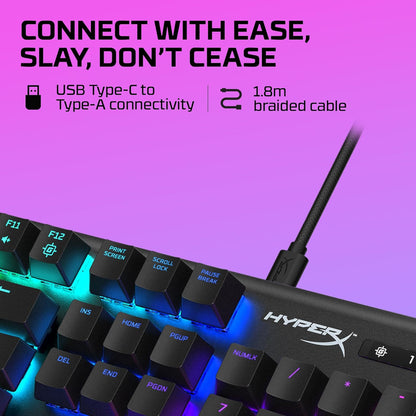Hyperx Alloy Origins - Mechanical Gaming Keyboard, Software-Controlled Light & Macro Customization, Compact Form Factor, RGB LED Backlit - Clicky Hyperx Blue Switch,