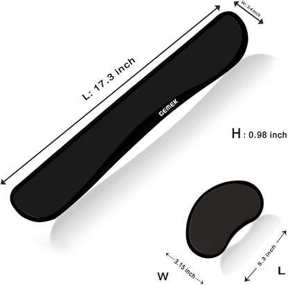 GEMEK Keyboard Wrist Rest Pad & Mouse Wrist Rest Support for Gaming Computer Laptop, Memory Foam Set for Easy Typing & Relief Getting Hand Hurt and Carpal Tunnel Syndrome Pain