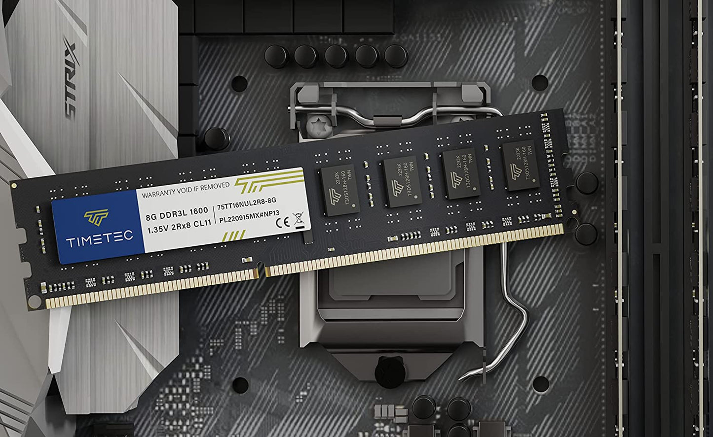 Timetec 80GB Kit(10X8Gb) DDR3L / DDR3 1600Mhz (DDR3L-1600) PC3L-12800 / PC3-12800 Non-Ecc Unbuffered 1.35V/1.5V CL11 2Rx8 Dual Rank 240 Pin UDIMM Desktop PC Computer Memory RAM(SDRAM) Module Upgrade