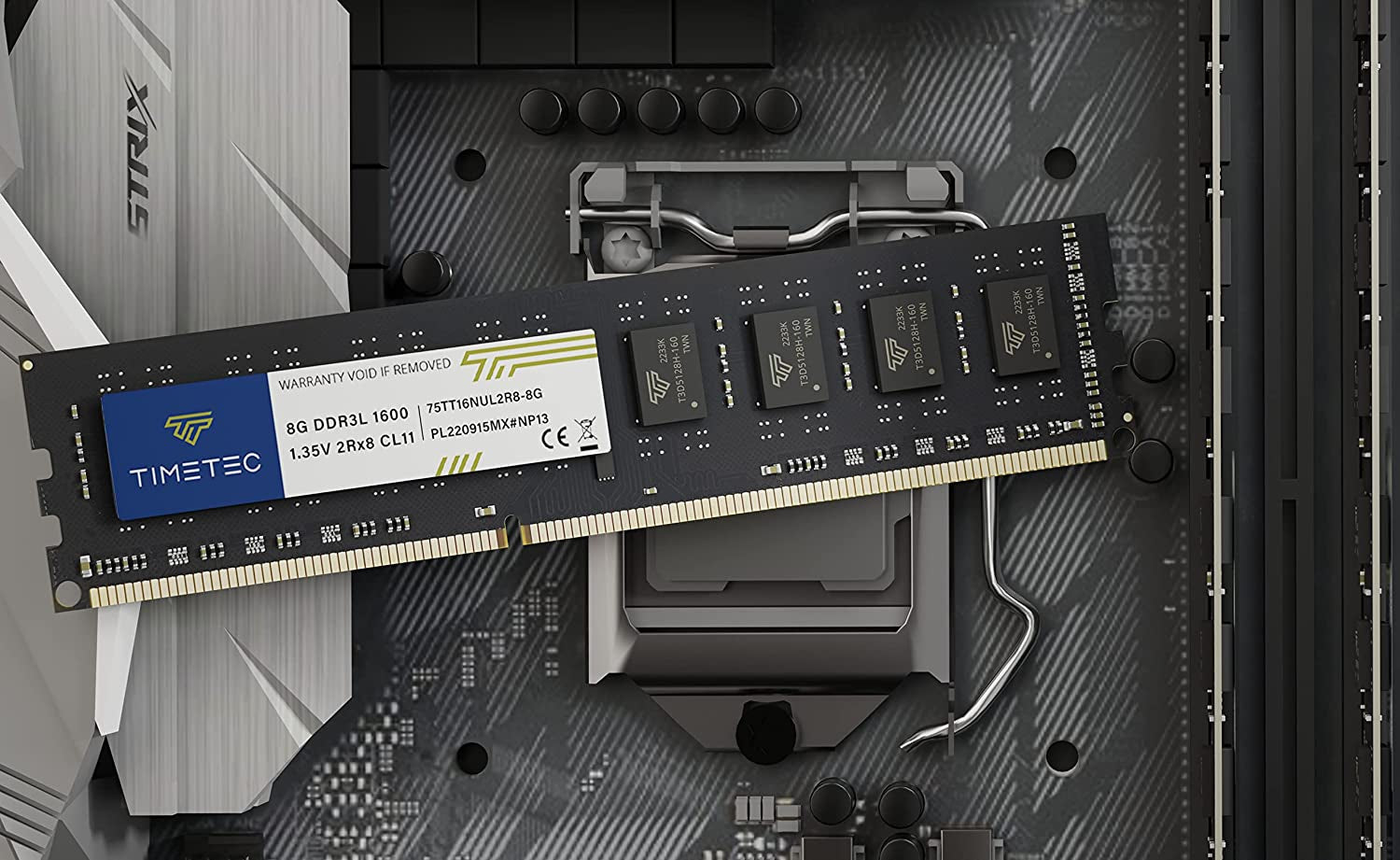 Timetec 80GB Kit(10X8Gb) DDR3L / DDR3 1600Mhz (DDR3L-1600) PC3L-12800 / PC3-12800 Non-Ecc Unbuffered 1.35V/1.5V CL11 2Rx8 Dual Rank 240 Pin UDIMM Desktop PC Computer Memory RAM(SDRAM) Module Upgrade