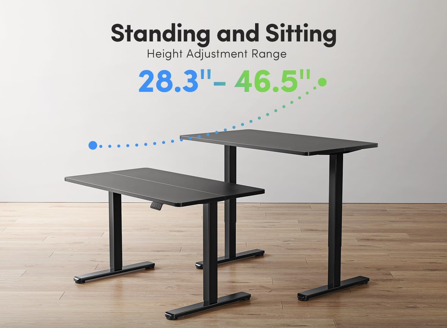 FEZIBO Electric Standing Desk, Height Adjustable Stand up Desk, 40 X 24 Inches Sit Stand Home Office Desk, Computer Desk, Black