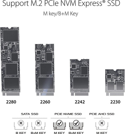 ASUS ROG STRIX Arion Aluminum Alloy M.2 Nvme SSD External Portable Enclosure Case Adapter, USB 3.2 Gen 2 Type-C (10 Gbps), USB-C to C and USB-C to a Cables, Fits Pcie 2280/2260/2242/2230 M Key/B+M Key