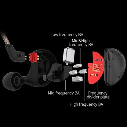 Linsoul KZ AS10 5BA Hifi Stereo In-Ear Earphone High Resolution Earbud Headphone with 0.75Mm 2 Pin Cable, Five Balanced Armature Drivers, Noise Cancelling(Without Mic, Black)